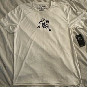 AND1 White Tee with Black Graphic